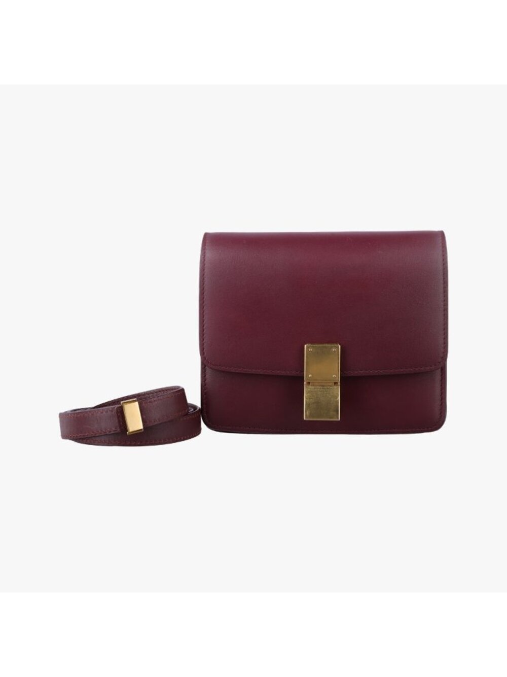 Celine Classic Small Wine Red Leather Shoulder Bag